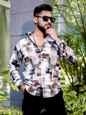 Wood Giza Cotton Print Premium Shirt